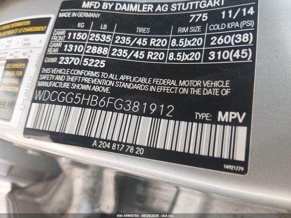 2015 MERCEDES-BENZ GLK 350 GLK350