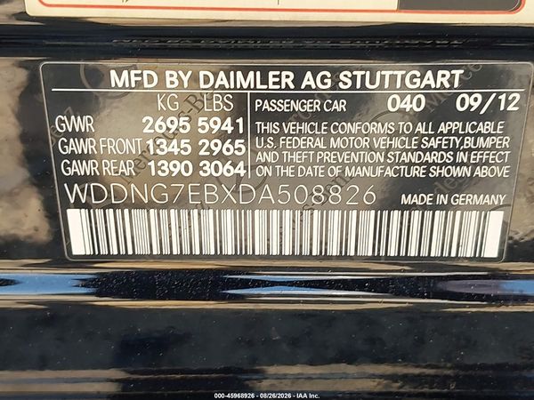 2013 MERCEDES-BENZ S 63 AMG S63 AMG
