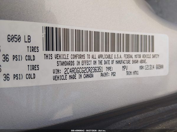 2012 DODGE GRAND CARAVAN SXT