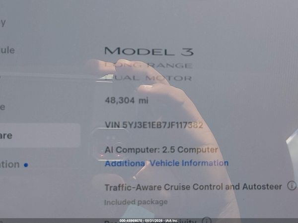 2018 TESLA MODEL 3 LONG RANGE/PERFORMANCE — I118