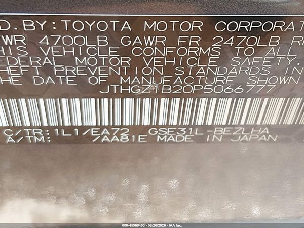 2023 LEXUS IS 350 F SPORT — I9