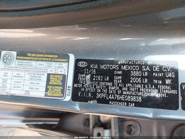 2017 KIA FORTE S — I9