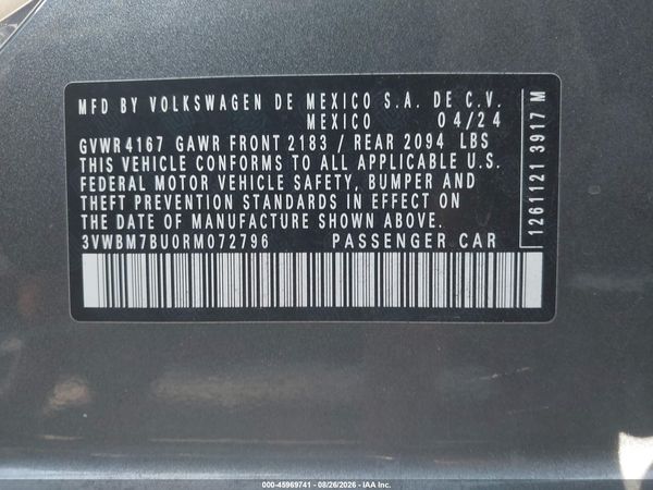 2024 VOLKSWAGEN JETTA 1.5T SPORT — I9