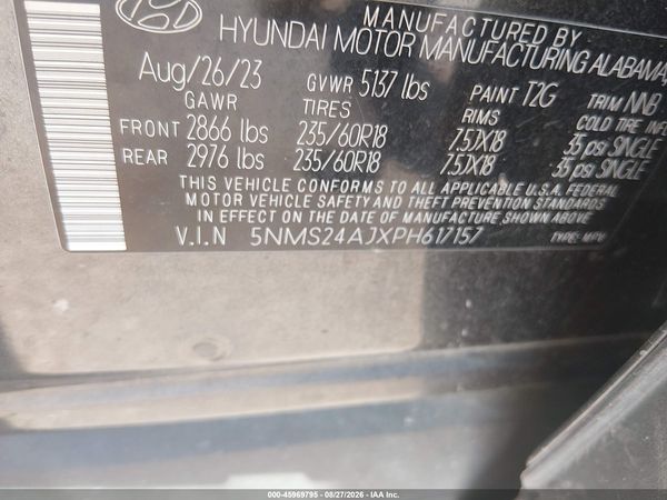 2023 HYUNDAI SANTA FE SEL — I9