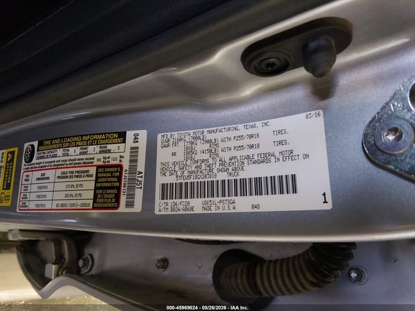 2016 TOYOTA TUNDRA SR5 5.7L V8