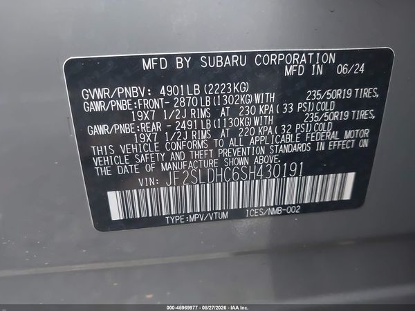 2025 SUBARU FORESTER SPORT — I9