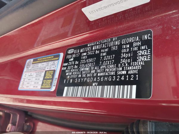 2017 KIA SORENTO 3.3L LX