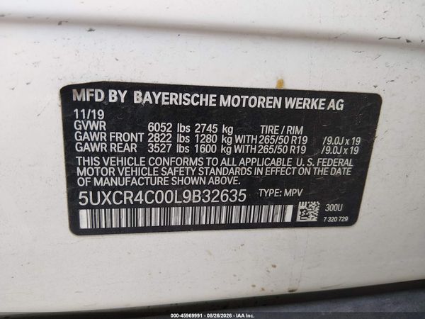 2020 BMW X5 SDRIVE40I — I9