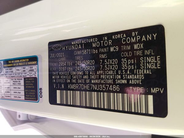 2022 HYUNDAI PALISADE CALLIGRAPHY — I9