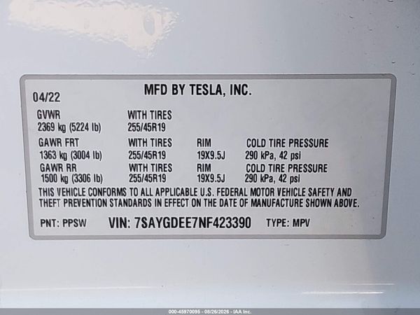 2022 TESLA MODEL Y