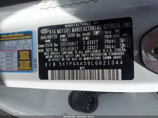 2020 KIA SORENTO 3.3L LX