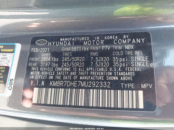 2021 HYUNDAI PALISADE CALLIGRAPHY
