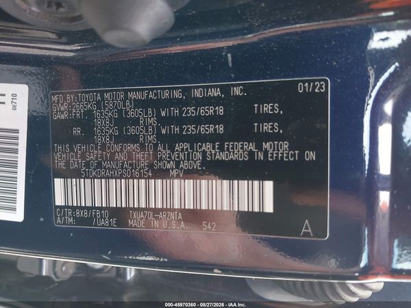 2023 TOYOTA HIGHLANDER LE — I9