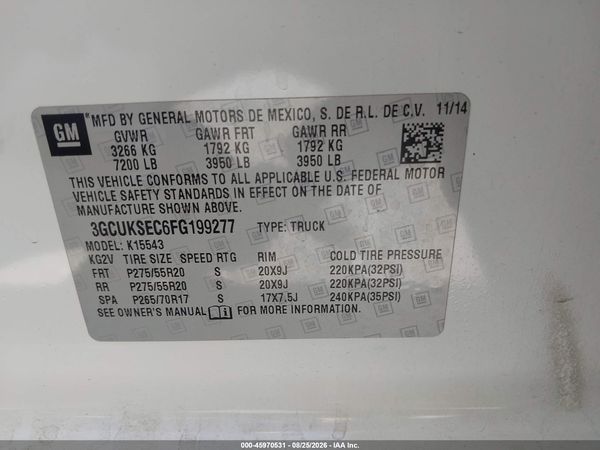 2015 CHEVROLET SILVERADO 1500 LTZ — I9