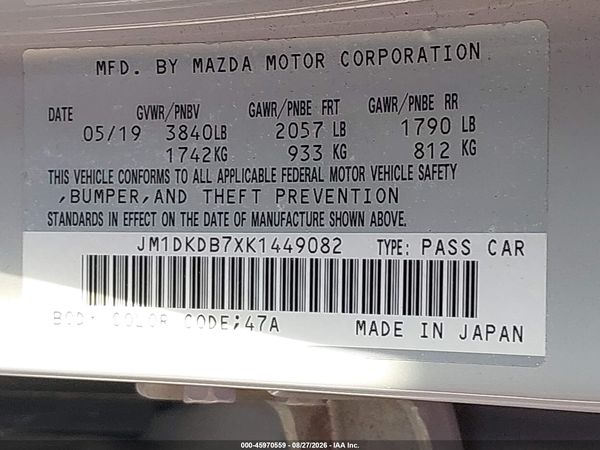 2019 MAZDA CX-3 SPORT — I9