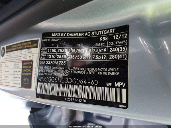 2013 MERCEDES-BENZ GLK 350 GLK350 — I9