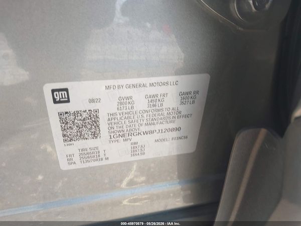 2023 CHEVROLET TRAVERSE FWD LT CLOTH — I9