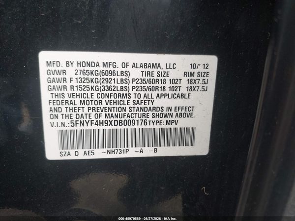 2013 HONDA PILOT TOURING