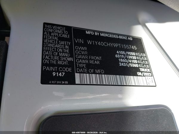 2023 MERCEDES-BENZ SPRINTER 2500 HIGH ROOF 4-CYL GAS