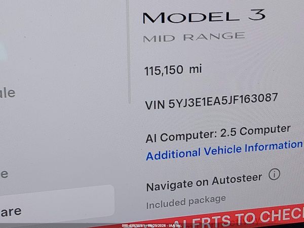 2018 TESLA MODEL 3 LONG RANGE/MID RANGE