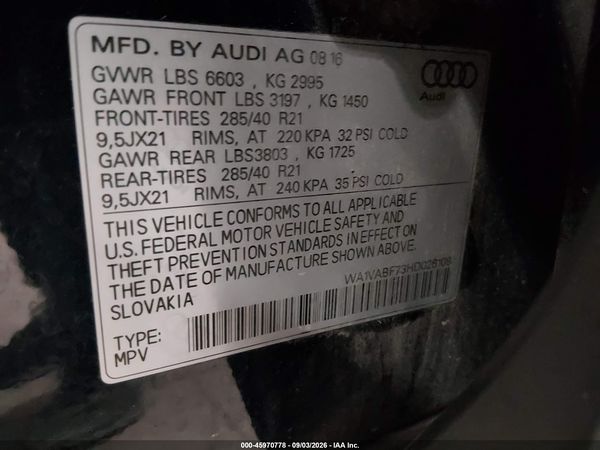 2017 AUDI Q7 3.0T PREMIUM