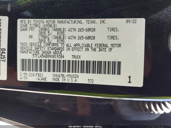 2022 TOYOTA TUNDRA SR5