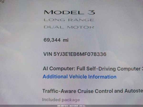 2021 TESLA MODEL 3 — I9