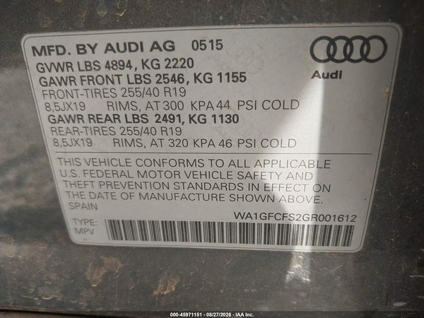 2016 AUDI Q3 2.0T PREMIUM PLUS