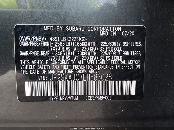 2020 SUBARU FORESTER PREMIUM