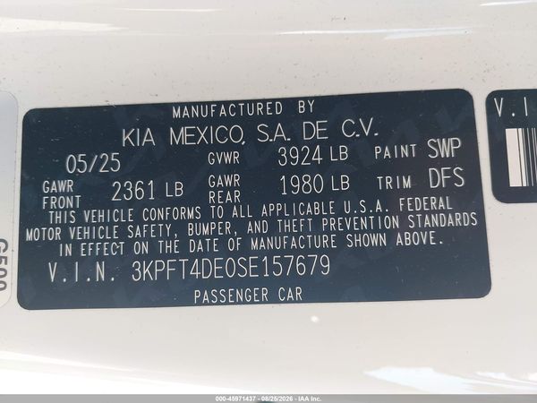 2025 KIA K4 LX/LXS