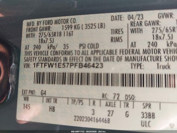2023 FORD F-150 LARIAT — I9