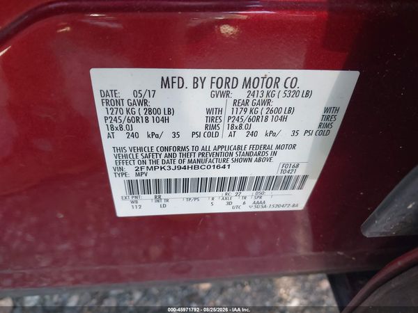 2017 FORD EDGE SEL