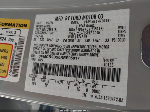 2024 FORD BRONCO SPORT BADLANDS — I9