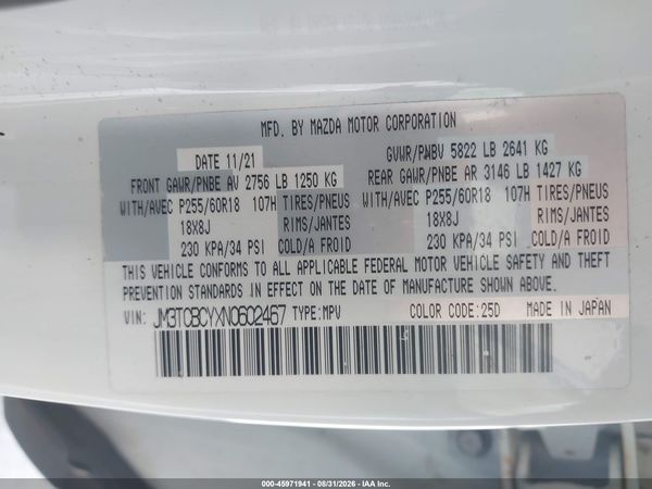 2022 MAZDA CX-9 TOURING — I9