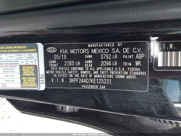 2019 KIA FORTE LXS