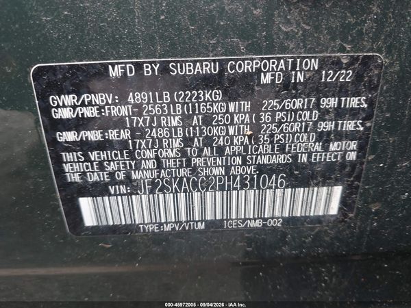 2023 SUBARU FORESTER Base Plus ES — I9