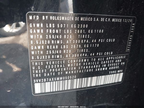 2021 VOLKSWAGEN TIGUAN — I9