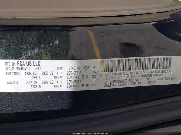 2017 DODGE GRAND CARAVAN SXT