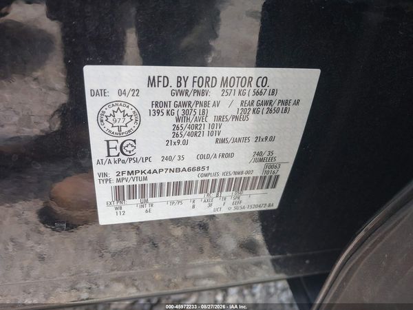 2022 FORD EDGE ST — I9