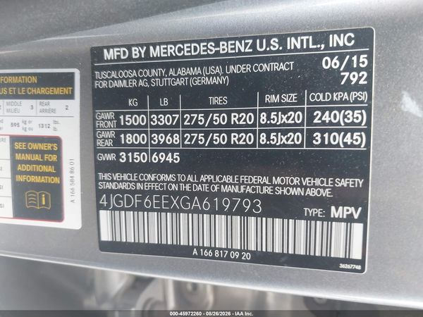 2016 MERCEDES-BENZ GL 450 4MATIC