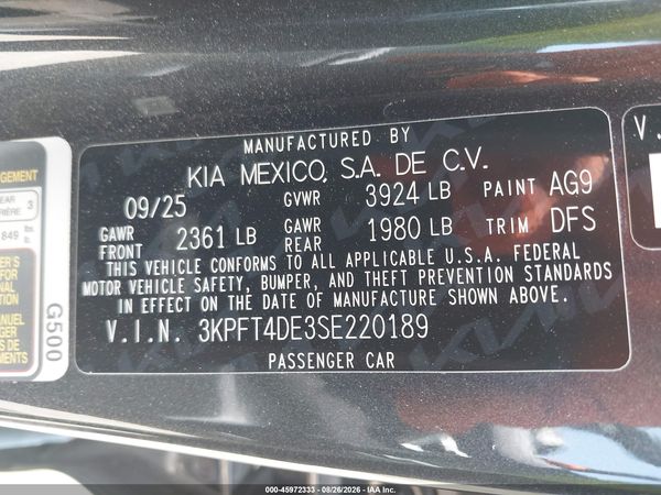2025 KIA K4 LXS — I9
