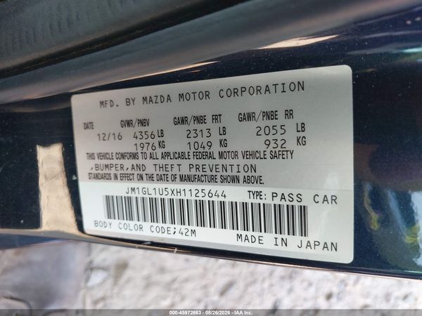 2017 MAZDA MAZDA6 SPORT — I9