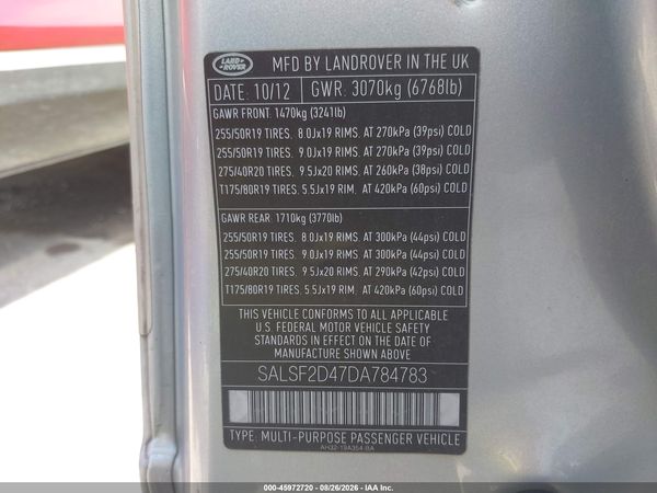 2013 LAND ROVER RANGE ROVER SPORT HSE