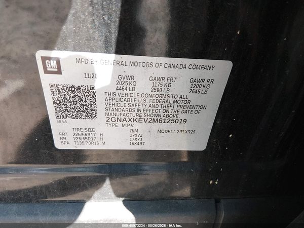 2021 CHEVROLET EQUINOX FWD LT — I9