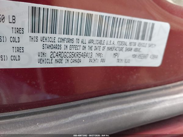 2019 DODGE GRAND CARAVAN SXT — I9