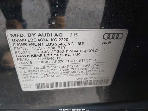 2016 AUDI Q3 2.0T PREMIUM PLUS — I9