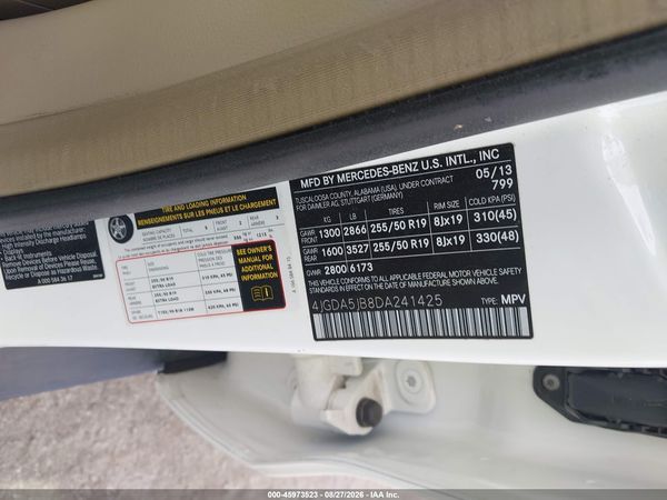 2013 MERCEDES-BENZ ML 350 ML350 — I9