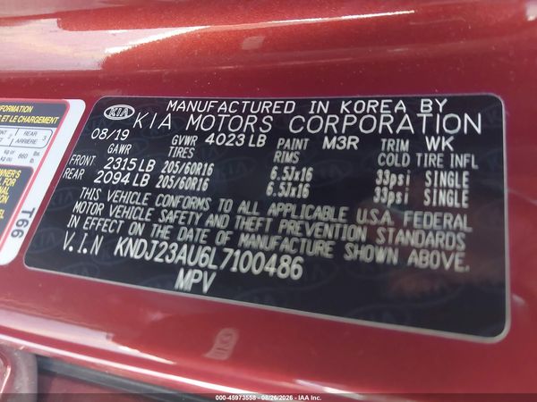 2020 KIA SOUL LX — I9