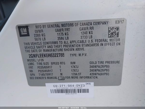 2017 CHEVROLET EQUINOX LS — I9