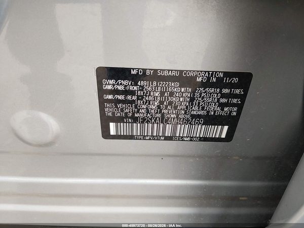 2021 SUBARU FORESTER SPORT — I9